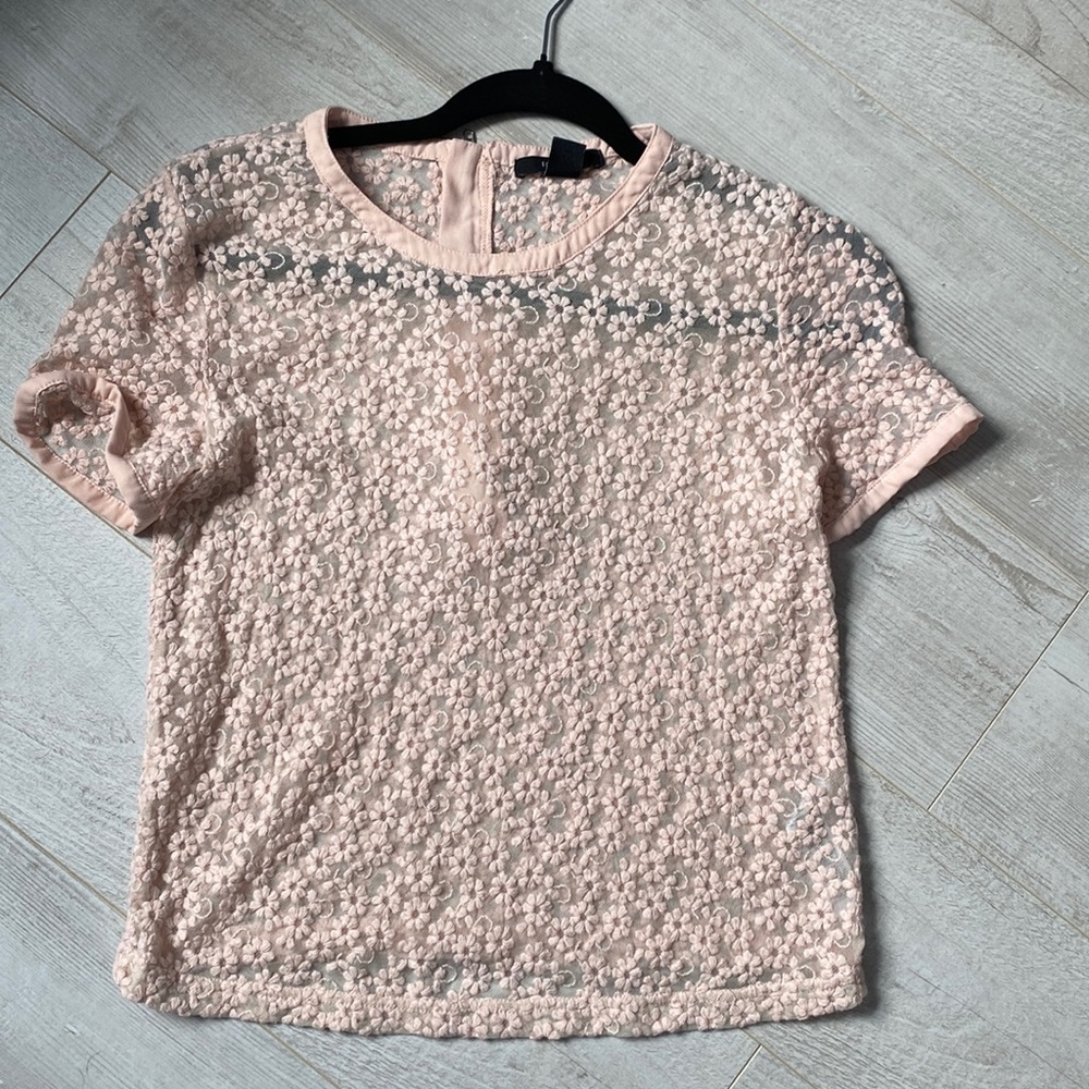 Floral Lace Blouse with Zipper Detail